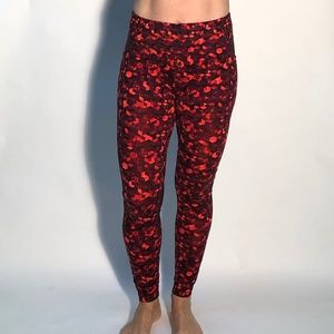Athleta Red Geometric Print Leggings Mesh sz Small
